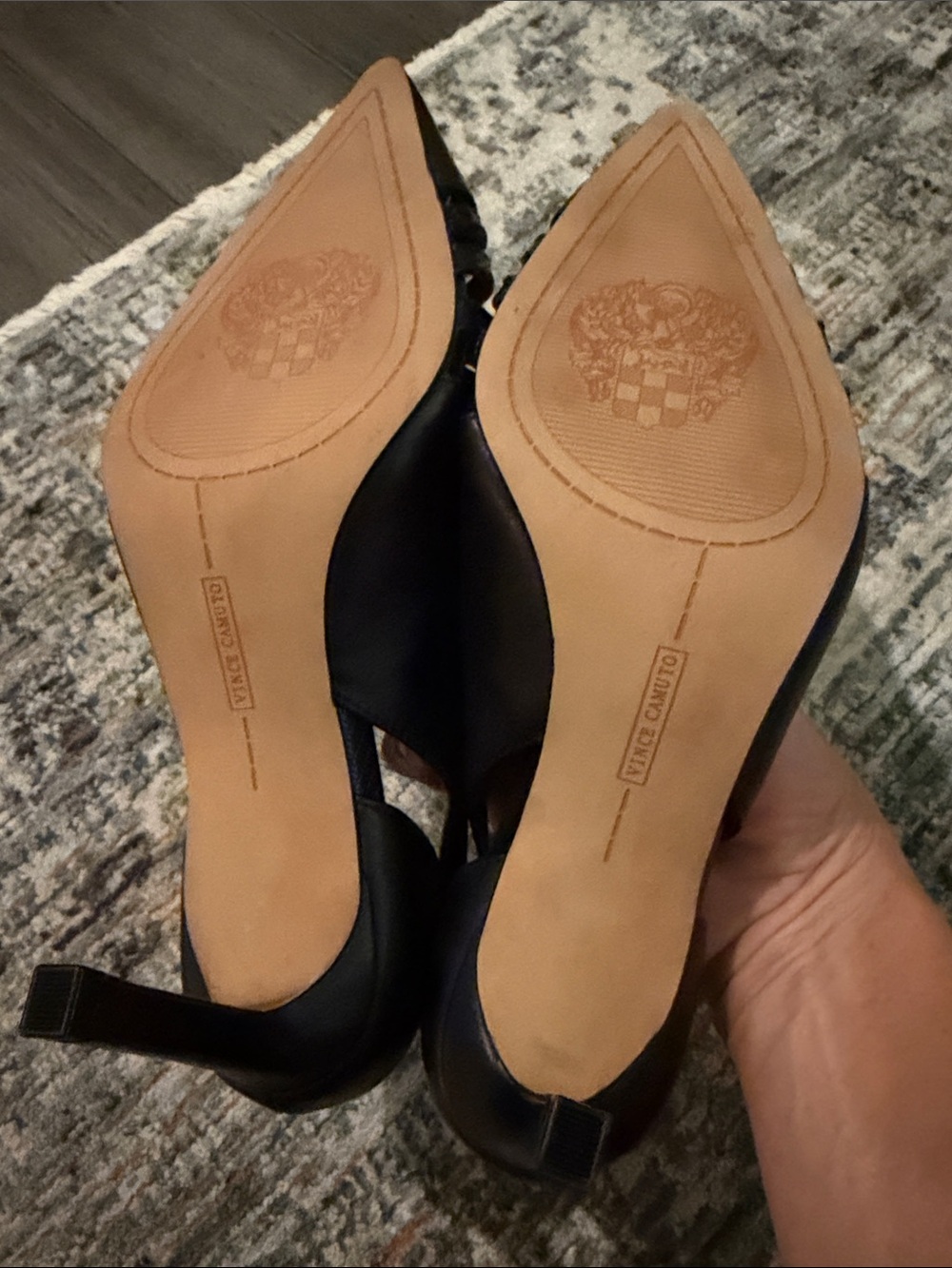 Vince Camuto Black Pointed Pumps with Braided Straps - Picture 6 of 7